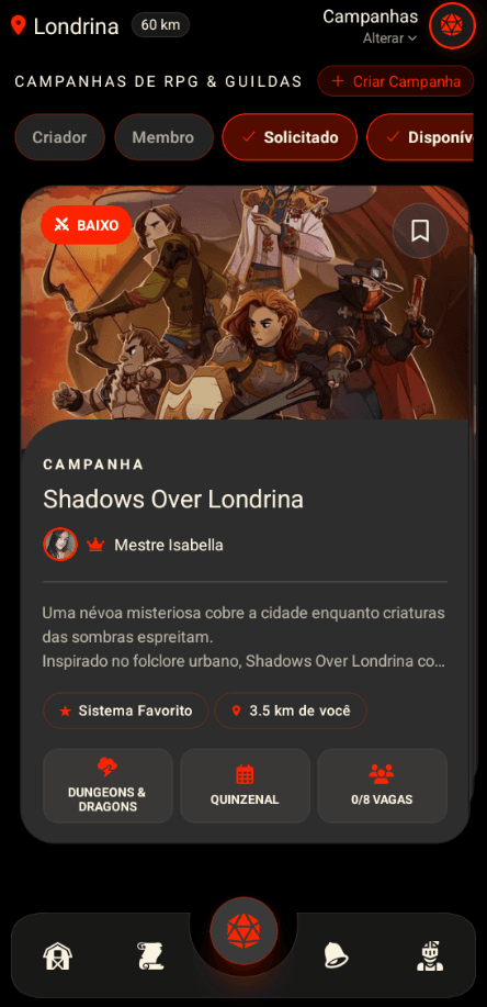 Campanhas & Matchmaking