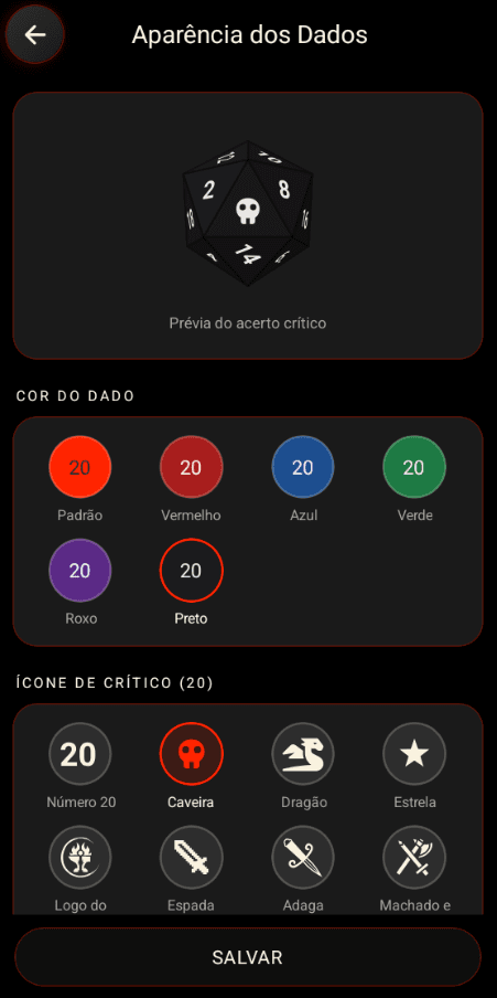 Skins e colecionáveis