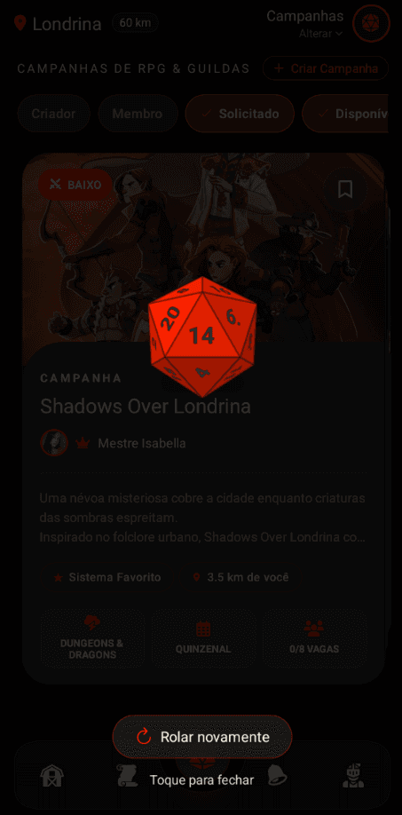 Resultados com bônus e críticos